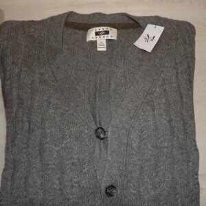 JOSEPH ABBOUD MEN'S GRAY CABLE KNIT WOOL BLEND BUTTON CARDIGAN SWEATER NWT SZ XL